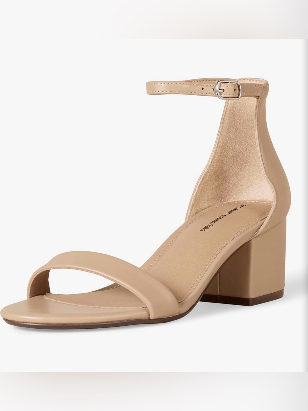 Amazon Essentials Beige Ankle-Strap Block Heel Sandal